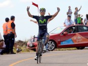 Nairo Quintana ganando la 4 etapa del Tour de San Luis