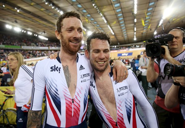Wiggins y Cavendish ganando el mundial de Madison