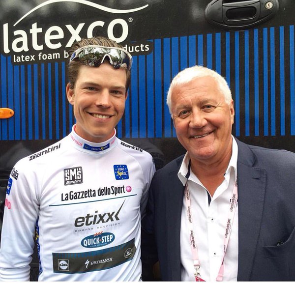 Patrick Lefevere junto a Bob Jungels