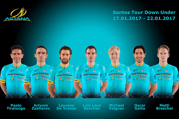 Lista de Astana para el Tour Down Under