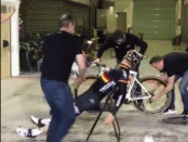 André Greipel en el circuito de fórmula de Abu Dhabi