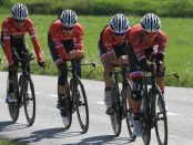 Trek entrenando la crono por equipos