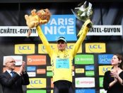 Luis León Sánchez vestido de amarillo en París - Niza